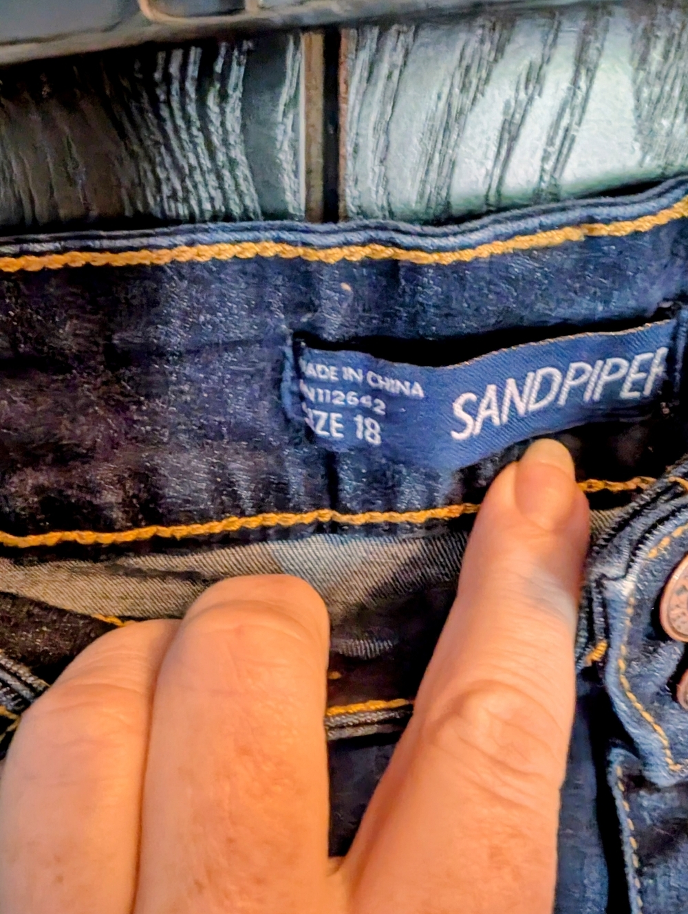 Dark Blue Distressed Denim Skirt - Women's 18 - Picture 3 of 3